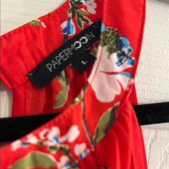 Paper moon Floral Redish/Pink Women's Top - Size L - Picture 2 of 4